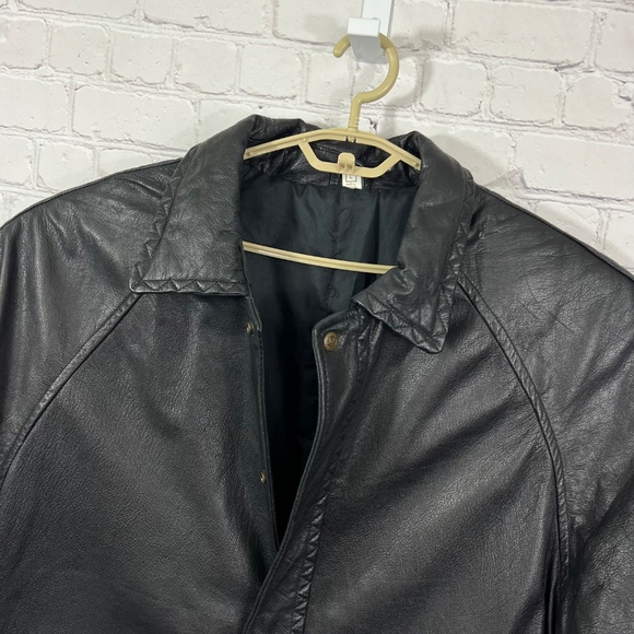 |•REAL SEAL STATE OF OKLAHOMA•| 100% Leather Vintage Trench Coat Size Large - Picture 3 of 12